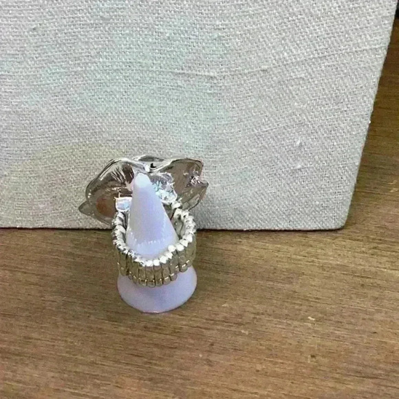 Silver Tone Rose Necklaces and Stretch Flower Ring Set - Picture 8 of 8